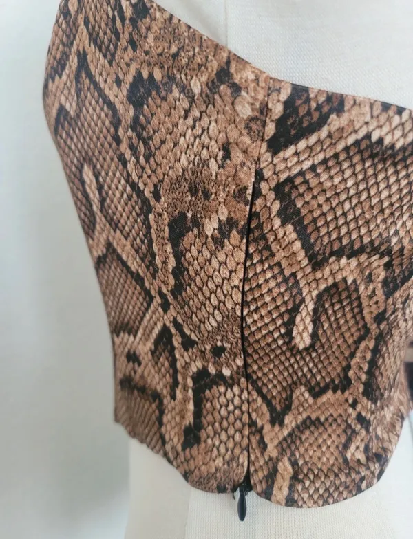 NWOT Zara snakeskin corset style cropped top - Image 4