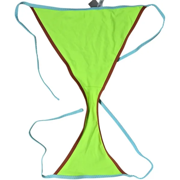 Aerie String Cheeky Bikini Bottom Neon Green‎ Brown Blue M NWT - Image 5