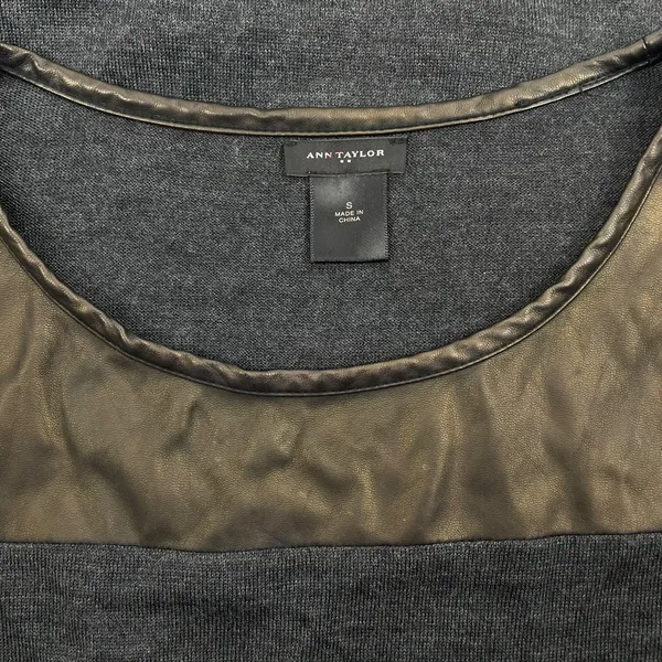 Ann Taylor Wool Blend Tunic Sweater Charcoal Gray Metallic Size S - Image 9