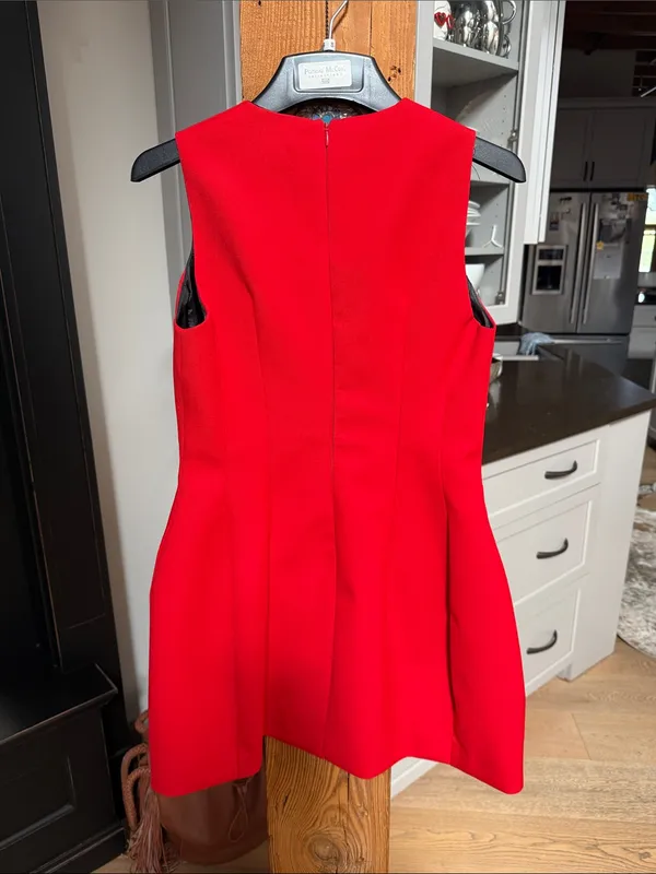 ZARA Bright Red Sleeveless Dress - Image 8