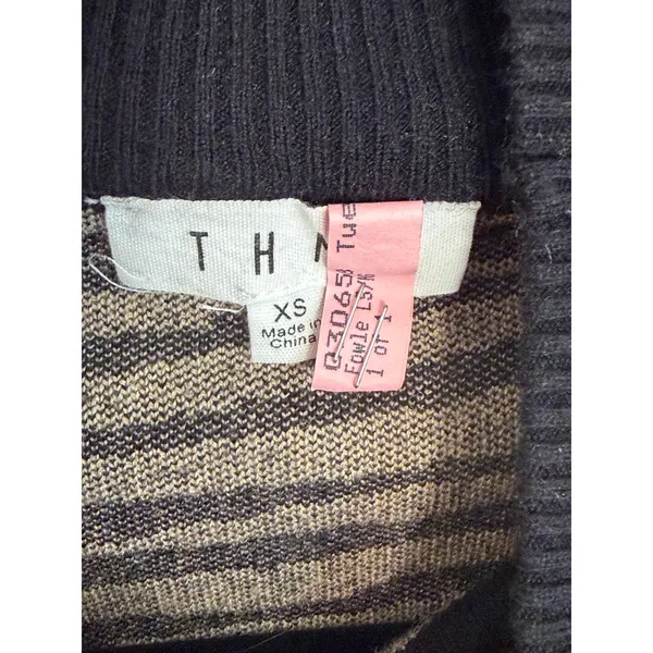 THML Knit Zebra‎ Print Mock Neck Sweater size xs - Image 2