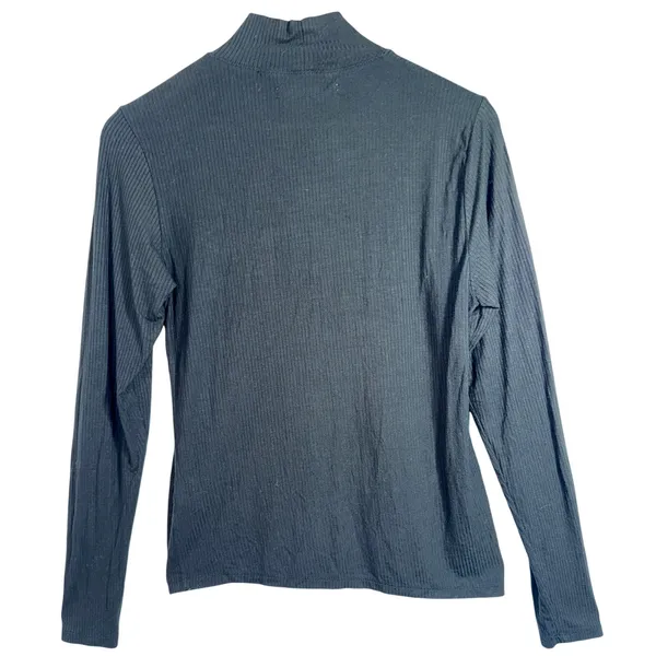 Abercrombie & Fitch Black Ribbed Knit Long Sleeve Mock Neck Sweater Top Size M - Image 3