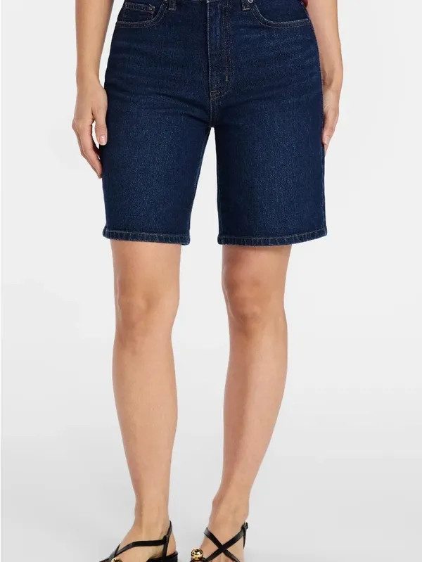 Time and Tru Dark Blue Denim Bermuda Shorts - Image 3