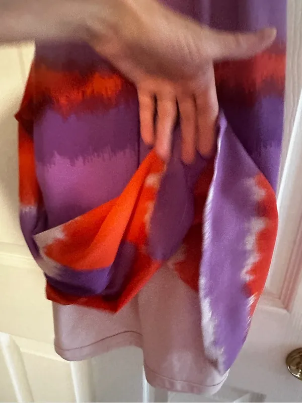 Banana Republic Red & Purple Tie-Dye Sleeveless Tank - Image 4