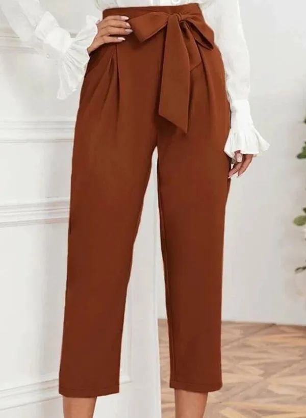 NWT Rust Bow Tie Pants Brown Size M - Image 3