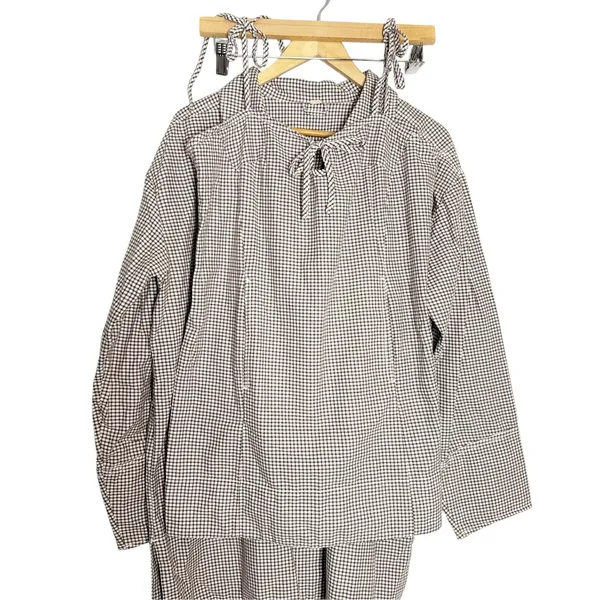 Free People Arlo Gingham Check 2 Piece Mini Dress Long Sleeve Shirt Co-Ord Set S - Image 4
