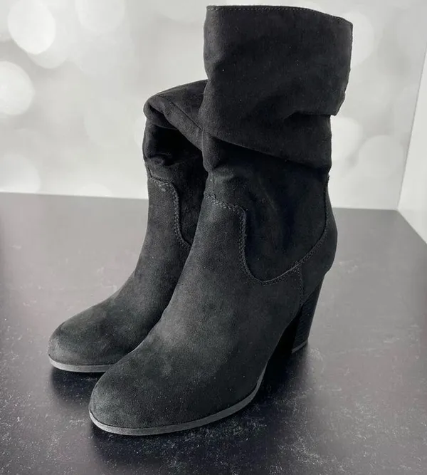 STYLE & CO Women’s Saraa Slouch Mid-Shaft Boots Black Microfiber Sz 5 - Image 2