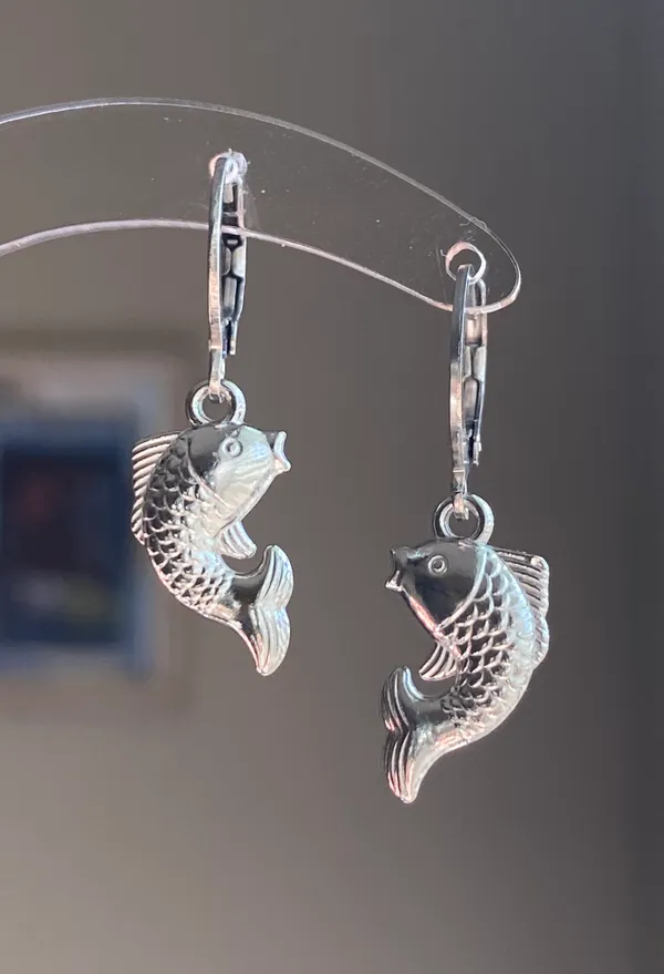 Handmade fully stainless steel koi fish simple earrings🌀🐟 - Image 2