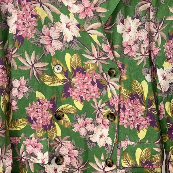 DRA Floral Print Green/Pink Blazer (Size XS) - Image 6