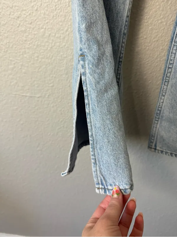 PacSun Button Fly High Rise Bootcut Split Hem Jeans Size 24 - Image 4