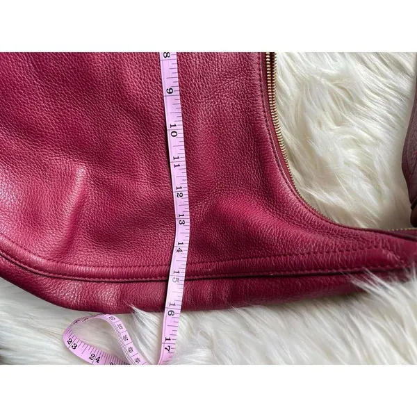 Michael Kors Leather Hobo Bag in Burgundy - Image 6