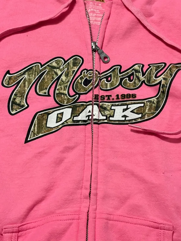 Mossy Oak Pink Logo Zipper Hoodie Women Medium new without tags. Never used - Image 2