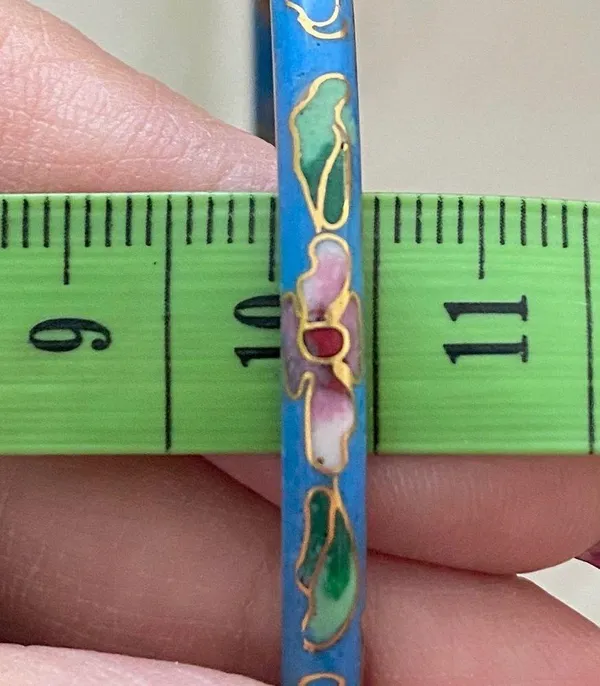 Vintage Cloisonné Skinny Bangle Bracelet - Image 12
