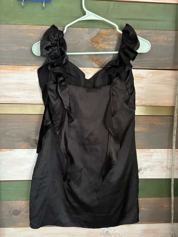 Black Satin Amazon Dress - Image 3