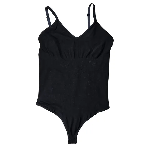 Spanx Black Thong Bodysuit V-Neck Adjustable Straps Size 3X Shapewear - Image 3