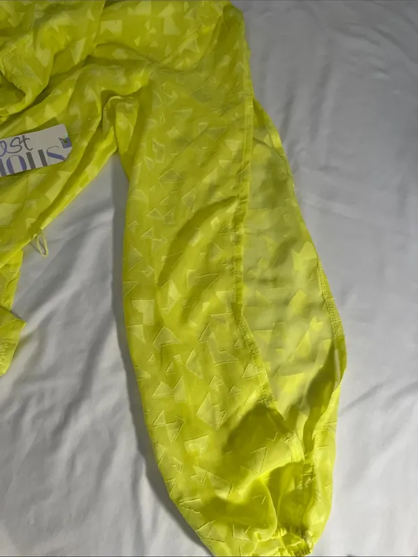Ina Pale Yellow Geometric Sheer Tunic Size L - Image 8