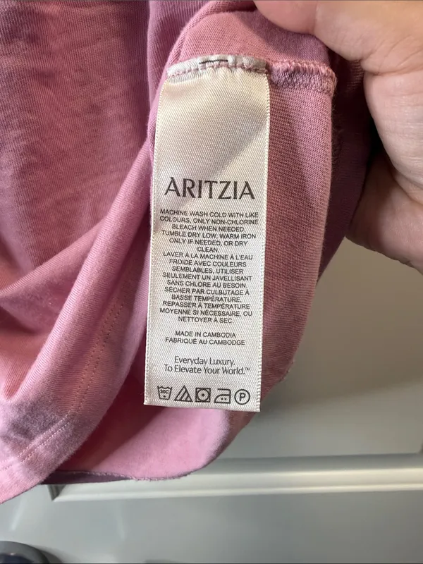 Aritzia Sunday Best Cottonwhisk Madeline T-Shirt Blouse Pink M - Image 4