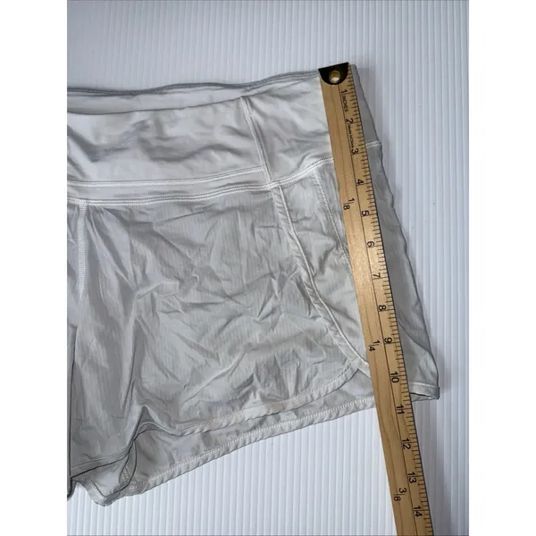 Lululemon White‎ Shorts Sz 12 Lined Zip Back Pocket - Image 3