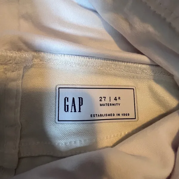 Gap Maternity White Skinny Jeans Full Panel‎ Size 27 4R Denim Pants - Image 2
