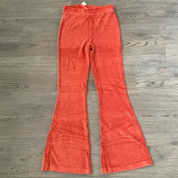 Aerie Groove-On Velour High Waisted Flare Pant -‎ Size S - Cinnabar - NWT - Image 4