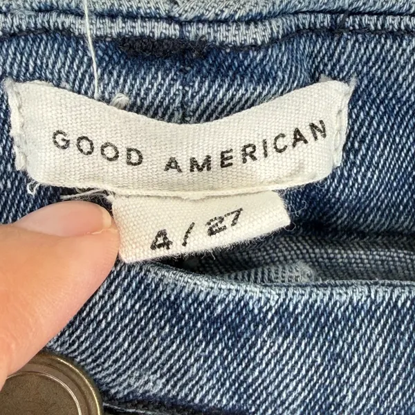 Good American Good Straight High Rise Blue Jeans‎ GS941T Womens Size 4/27 - Image 3