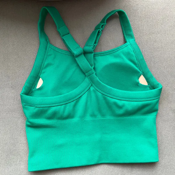 Alo Yoga Seamless Ribbed Favorite Bra Tank Spruce Green XS - Image 5