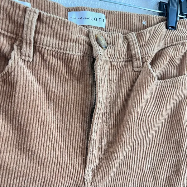 LOFT Women's Straight Corduroy High‎ Rise Pants Perfect Camel - Image 5