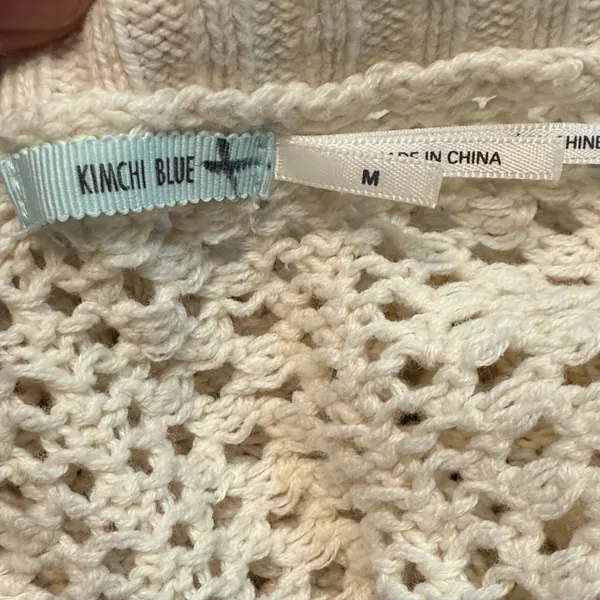 Kimchi Blue Bream Crochet Open Front Oversized Slouchy Cardigan Size M - Image 2