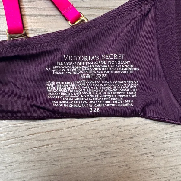 Victoria's Secret Plunge Bra 32B Purple Lace Push Up 2 Sizes Strappy Very Sexy‎ - Image 6