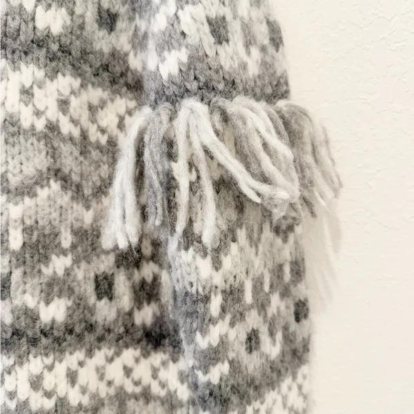 LOVESHACKFANCY Alpaca Wool Heart Fringe Sleeve‎ Sweater Preppy Knit - Image 3