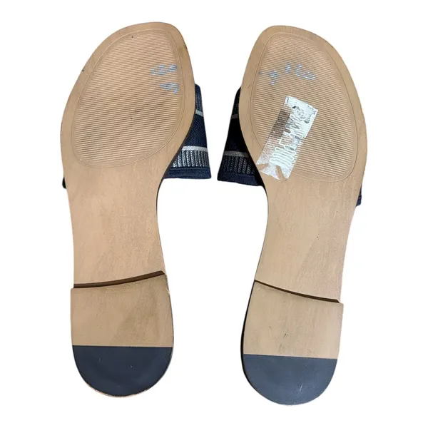 Steve Madden Knox Navy Embroidered 'PARIS' Slide Sandals - Image 4