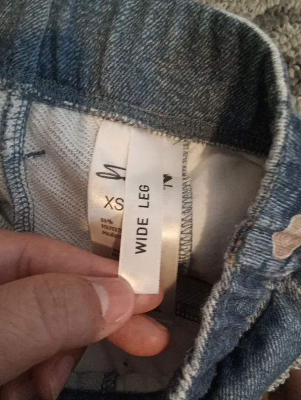 Seven7 Women's Wide Leg Illusion Denium Jean Stretchy Mid Rise Womens Xs - Image 5