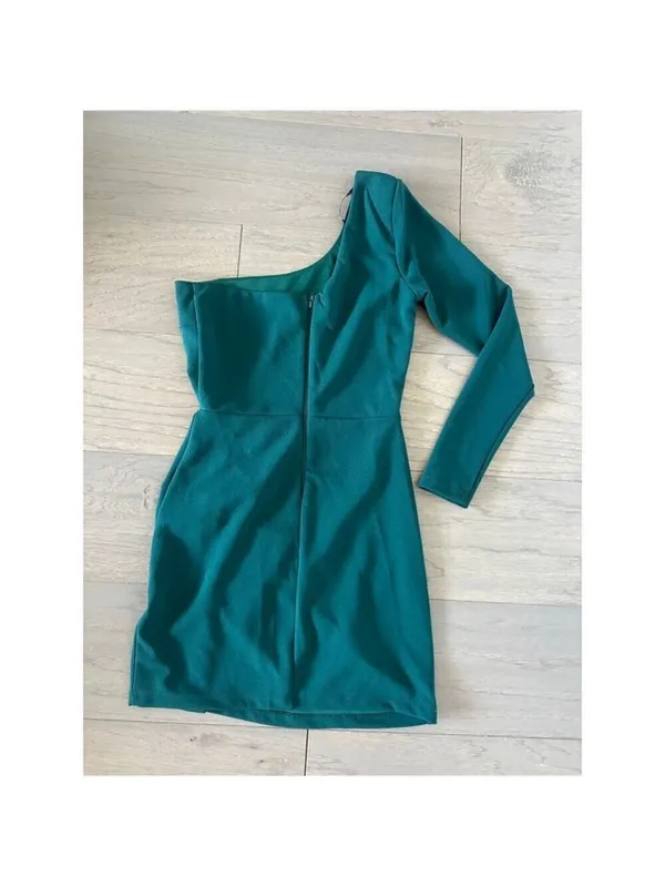 Windsor Teal Green One Shoulder Mini Dress XS - Image 7