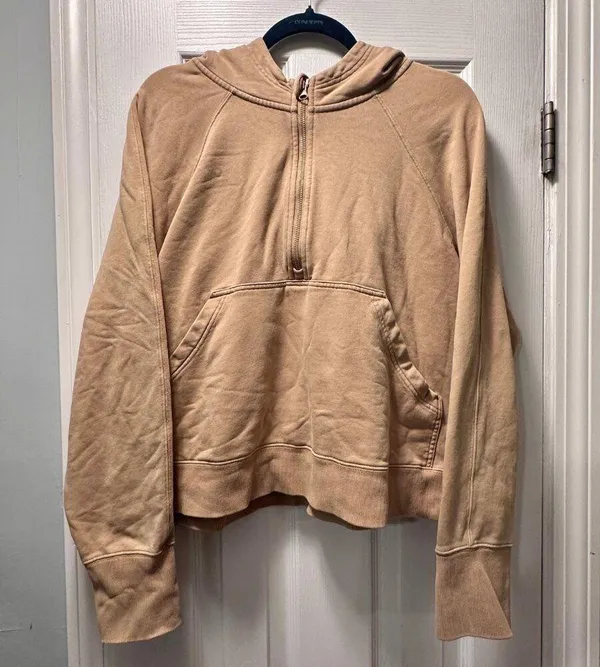 JoyLab Beige Half Zip Fleece Pullover Sweatshirt Size XL - Image 4