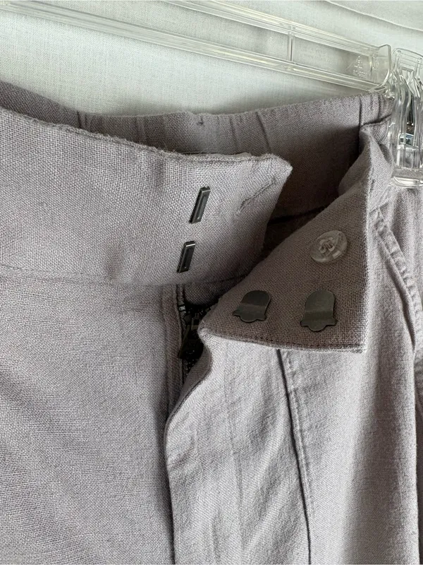 Abercrombie & Fitch Wide Leg Linen Pants Mauve Size M - Image 10