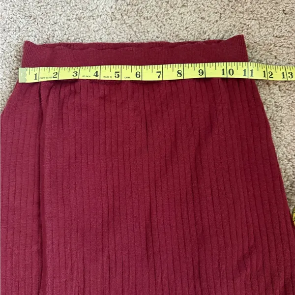 Free people Red Ribbed Faux Wrap Skirt - Image 6