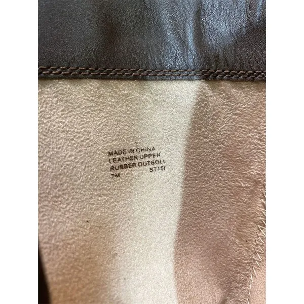 Michael Kors Women's Brown Leather Riding Boots Size 7 Knee High Zip - Image 6