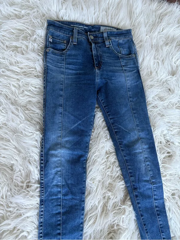 AG Adriano Goldschmied The Farrah Skinny Ankle Front Seam Raw Step Hem Jeans 25R - Image 3