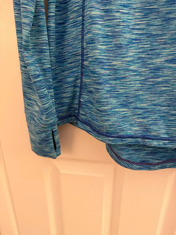 Xersion Blue Space Dye Quarter Zip Athletic Pullover Small - Image 4