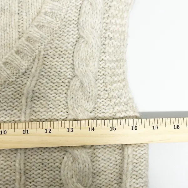 American Eagle Womens Wool Blend Fisherman Cable Knit Sweater‎ Vest Size S Beige - Image 11