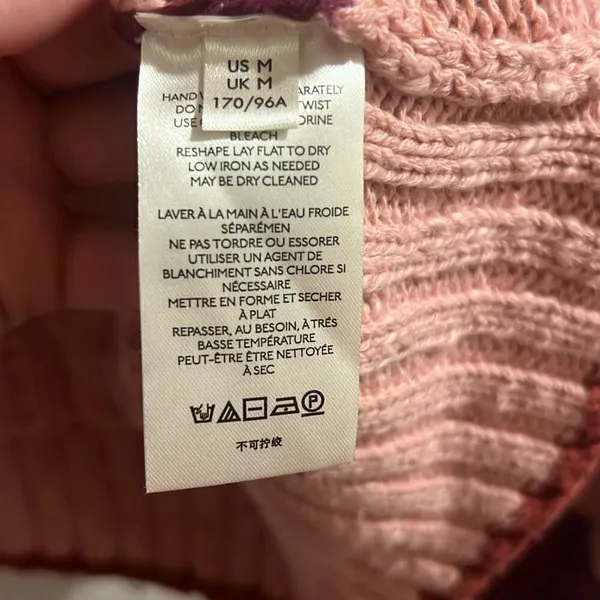 ✨Free People Pembrook Sz Medium Sweater in Moody Pink Combo Striped Cotton✨ - Image 11