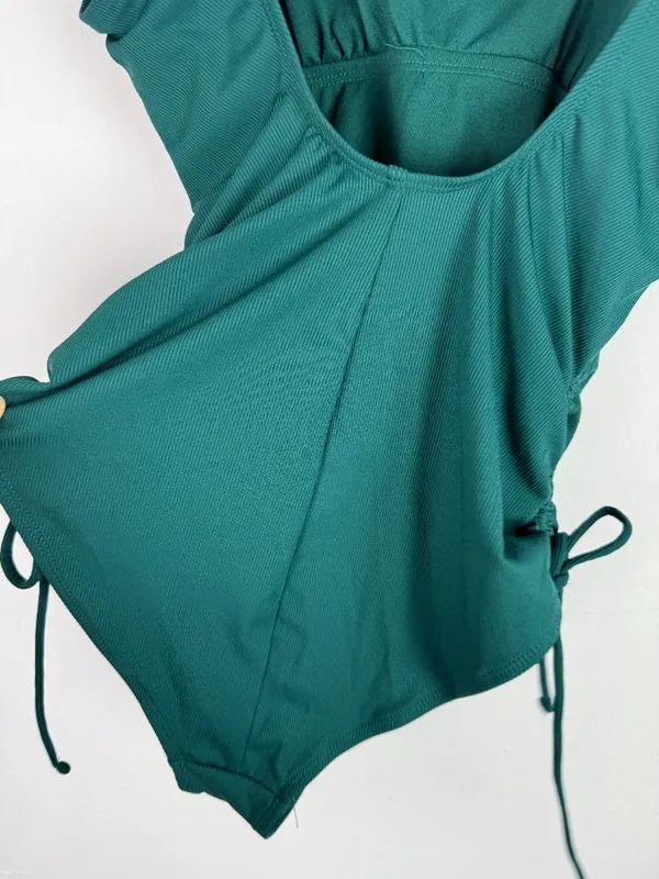 NWT Shade & Shore Ribbed Adjustable Medium Coverage One Piece Swimsuit Small S - Image 6