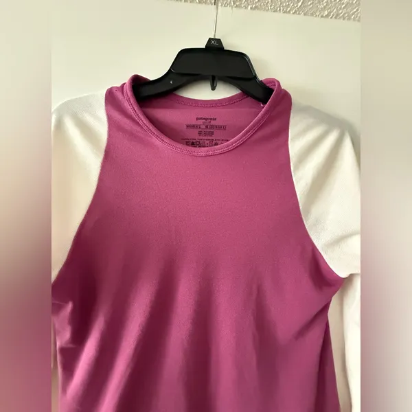 Patagonia Women's Long Sleeve Top - Pink and Cream - Image 6