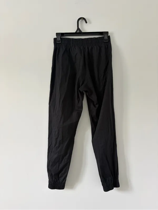 Monica Nera Black High Rise Cotton Ankle Length Jogger Casual Minimalist Pants S - Image 3