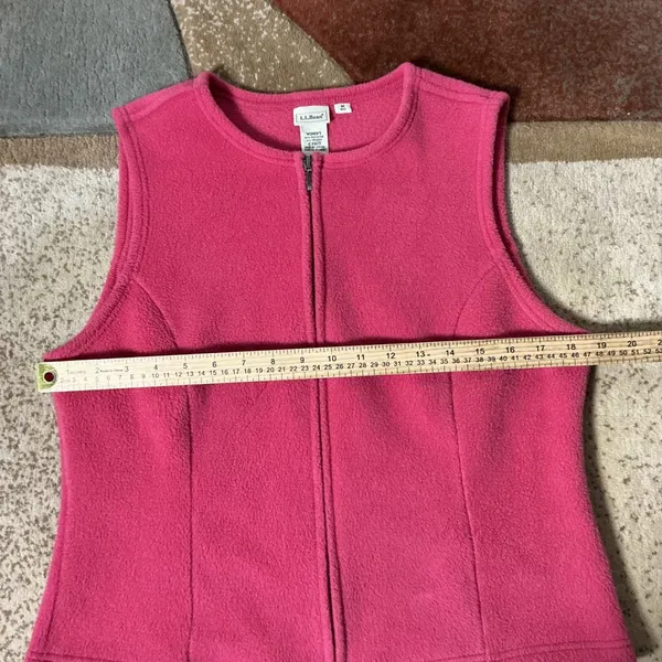 LL Bean Fleece Full Zip Vest Womens Granola Girl M Pink Gorpcore Layering - Image 3