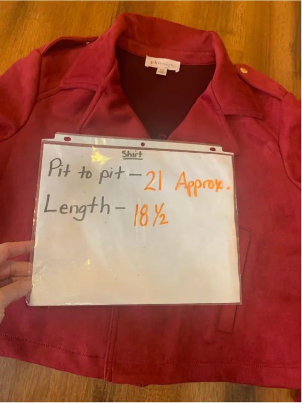 Women's Philosophy Republic Clothing Dark Red Faux Suede Jacket Size M - Image 5