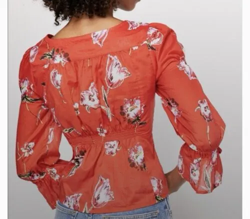 Free People Cherish The‎ Light Floral Blouse Sz S - Image 2