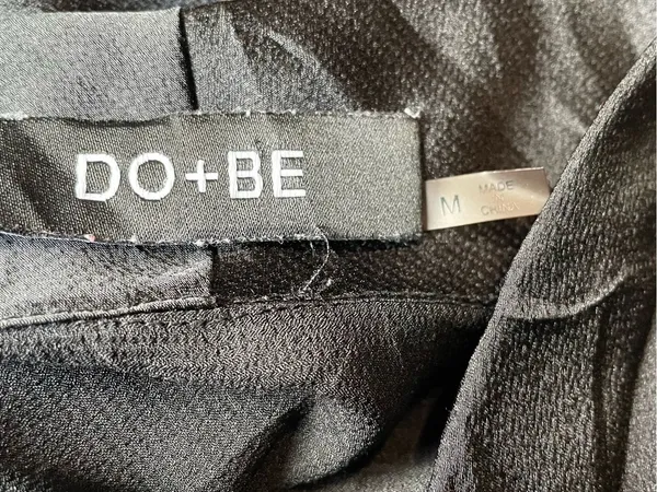 DO+BE Black Draped Wrap Blouse with Self-Tie Detail - Image 2