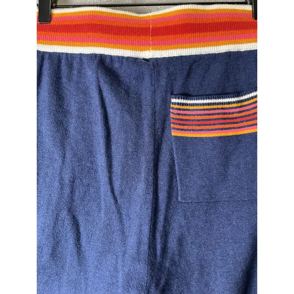 Faherty Navy Organic Cotton Cashmere Jogger Pants Striped Waistband Size Small - Image 3