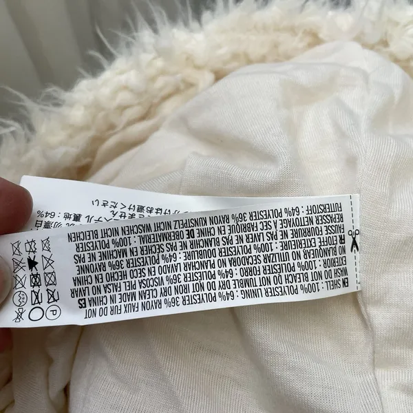 Forever 21 Teddy Jacket Size Small Creamy White Coat Faux Fur Shaggy Glam Chic - Image 8